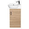 Valencia Perla Floor Standing Cloakroom Vanity (Light Oak Effect - 450mm Wide)  Profile Large Image