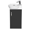 Valencia Perla Floor Standing Cloakroom Vanity (Matt Black - 450mm Wide)