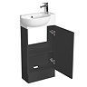 Valencia Perla Floor Standing Cloakroom Vanity (Matt Black - 450mm Wide)