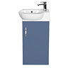 Valencia Perla Floor Standing Cloakroom Vanity (Matt Blue - 450mm Wide)