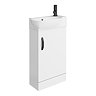 Valencia Perla Floor Standing Vanity incl. Matt Black Handle (Gloss White - 450mm Wide) Large Image