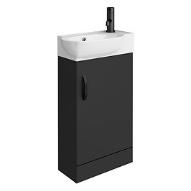Valencia Perla Floor Standing Vanity incl. Matt Black Handle (Matt Black - 450mm Wide)
