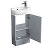 Valencia Perla Fluted Floor Standing Cloakroom Vanity (Gloss Grey- 450mm Wide)