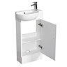 Valencia Perla Fluted Floor Standing Cloakroom Vanity (Gloss White - 450mm Wide)