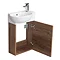 Valencia Perla Wall Hung Cloakroom Vanity incl. Matt Black Handle (Dark Oak Effect - 450mm Wide) Pr