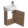 Valencia Perla Wall Hung Vanity incl. Matt Black Handle (Light Oak Effect - 450mm Wide) Profile Lar
