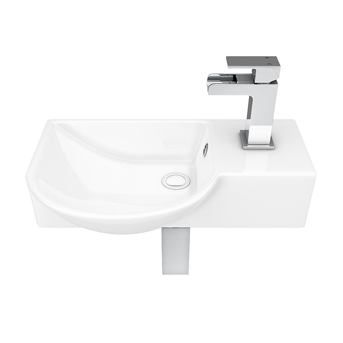 Valencia Wall Hung Basin (400mm Wide - Gloss White)  Feature Large Image
