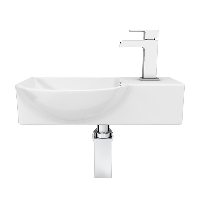 Valencia Wall Hung Basin (400mm Wide - Gloss White)  Standard Large Image