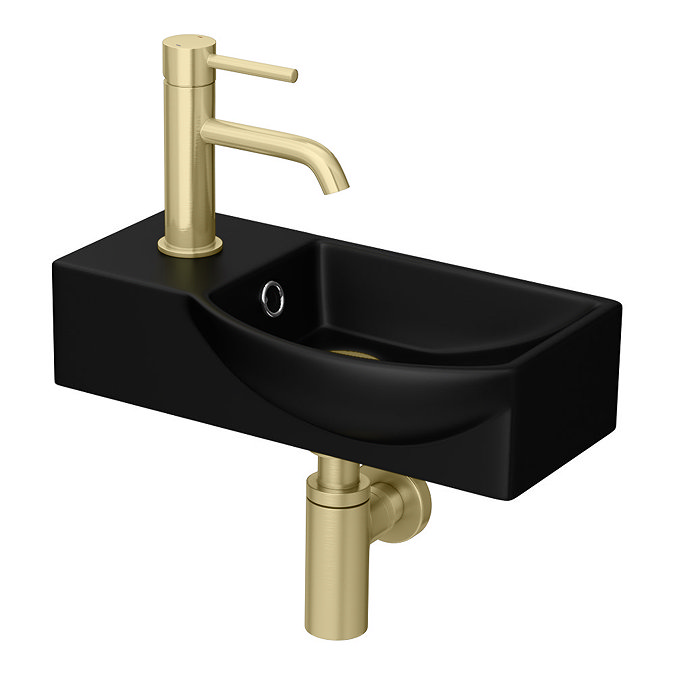 Valencia Wall Hung Basin (400mm Wide - Matt Black)