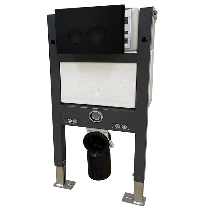 Valencia Wall Hung Toilet with Soft Close Seat (incl. Matt Black Flush + Concealed Cistern Frame) S