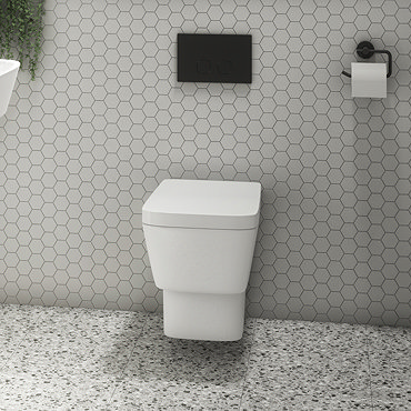 Valencia Wall Hung Toilet with Soft Close Seat (inc. Matt Black Flush + Concealed Cistern Frame)  Pr