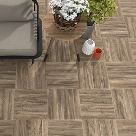 Valois Dark Oak Slatted Wood Effect Wall & Floor Tiles - 450 x 450mm