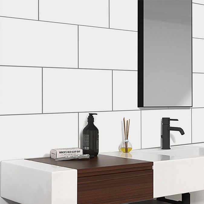 Vancouver Gloss White Wall Tiles - 250 x 400mm Large Image