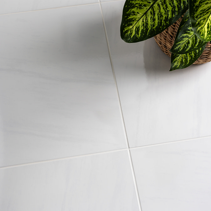 Veleso Gloss Dolomite Marble Effect Rectified Wall and Floor Tiles - 450 x 450mm