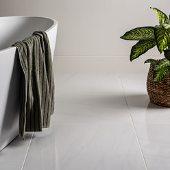 Veleso Gloss Dolomite Marble Effect Rectified Wall and Floor Tiles - 450 x 450mm