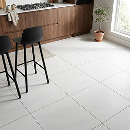 Veleso Gloss Dolomite Marble Effect Rectified Wall and Floor Tiles - 450 x 450mm