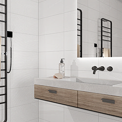 Alana White Stone Effect Wall and Floor Tiles - 300 x 600mm