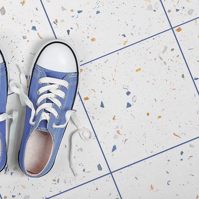 Venezia White Terrazzo Effect Wall & Floor Tiles - 185 x 185mm