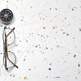 Venezia White Terrazzo Effect Wall & Floor Tiles - 185 x 185mm