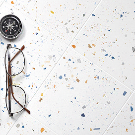 Venezia White Terrazzo Effect Wall & Floor Tiles - 185 x 185mm