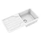 Venice 1.0 Bowl Traditional White Composite Kitchen Sink + Chrome Waste