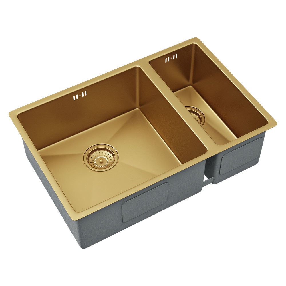 Venice 1.5 Bowl Brushed Gold Undermount Stainless Steel Kitchen Sink