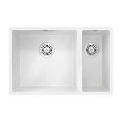 Venice 1.5 Bowl Matt White Undermount Composite Kitchen Sink - 670 x 440mm