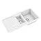 Venice 1.5 Bowl Traditional White Composite Kitchen Sink + Chrome Waste