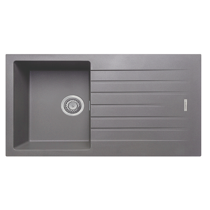 Venice 1000 x 500mm Granite Gunmetal 1.0 Bowl Kitchen Sink with Drainer + Waste