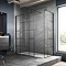 Venice 1600 x 800 Matt Black Abstract Grid Wet Room (incl. Screen, Side Panel + Tray) Large Image