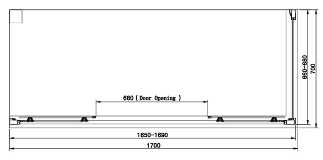 Venice 1700 x 700mm Double Sliding Door Shower Enclosure without Tray