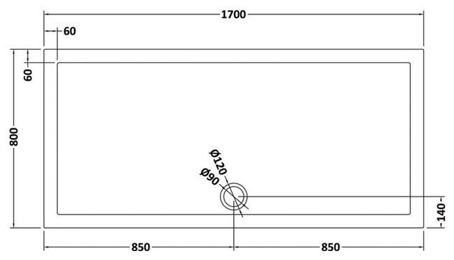 Venice 1700 x 800mm Double Sliding Door Shower Enclosure + Pearlstone Tray