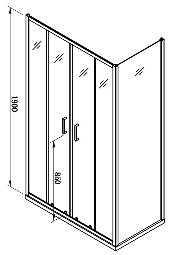 Venice 1700 x 800mm Double Sliding Door Shower Enclosure + Pearlstone Tray