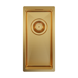Venice 210 x 430mm Brushed Brass 0.5 Undermount Kitchen Sink + Waste