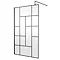 Venice W1200 x H1950 Matt Black Abstract Grid 8mm Wetroom Screen incl. Support Arm Large Image