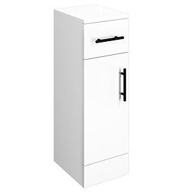 Venice 250x300mm Gloss White Cupboard Unit with Matt Black Handles Large Image