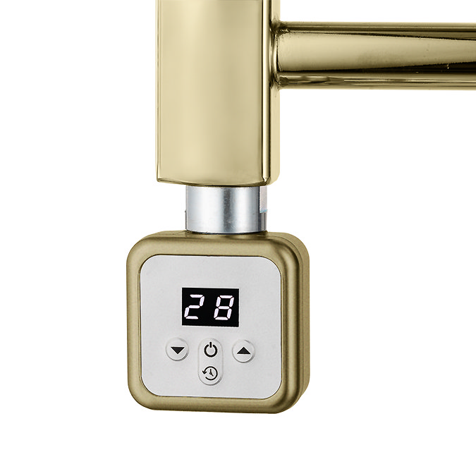 Arezzo Modern Angled Radiator Valves incl. 180mm Stand Pipes - Brushed Brass