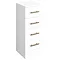 Venice 350x300mm Gloss White 4 Drawer Unit with Brushed Brass Handles Large Image