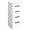 Venice 350x300mm Gloss White 4 Drawer Unit with Matt Black Handles Large Image