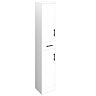 Venice 350x300mm Gloss White Tallboy Unit with Matt Black Handles Large Image