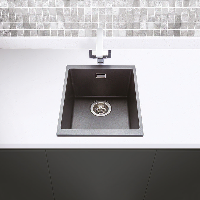 Venice 370 x 460mm Granite Gunmetal 1.0 Undermount Kitchen Sink & Waste