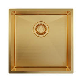 Venice 430 x 430mm Brushed Brass 1.0 Undermount Kitchen Sink + Waste