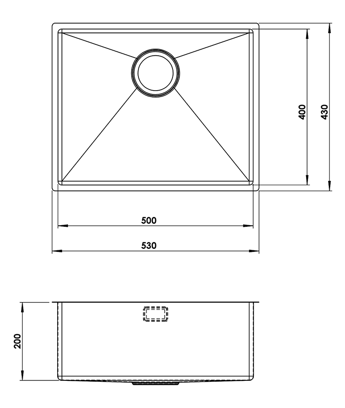 Venice 530 x 430mm Brushed Brass 1.0 Undermount Kitchen Sink + Waste