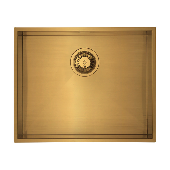 Venice 530 x 430mm Brushed Brass 1.0 Undermount Kitchen Sink + Waste