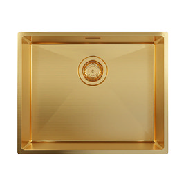 Venice 530 x 430mm Brushed Brass 1.0 Undermount Kitchen Sink + Waste
