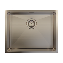 Venice 530 x 430mm Gunmetal 1.0 Undermount Kitchen Sink + Waste