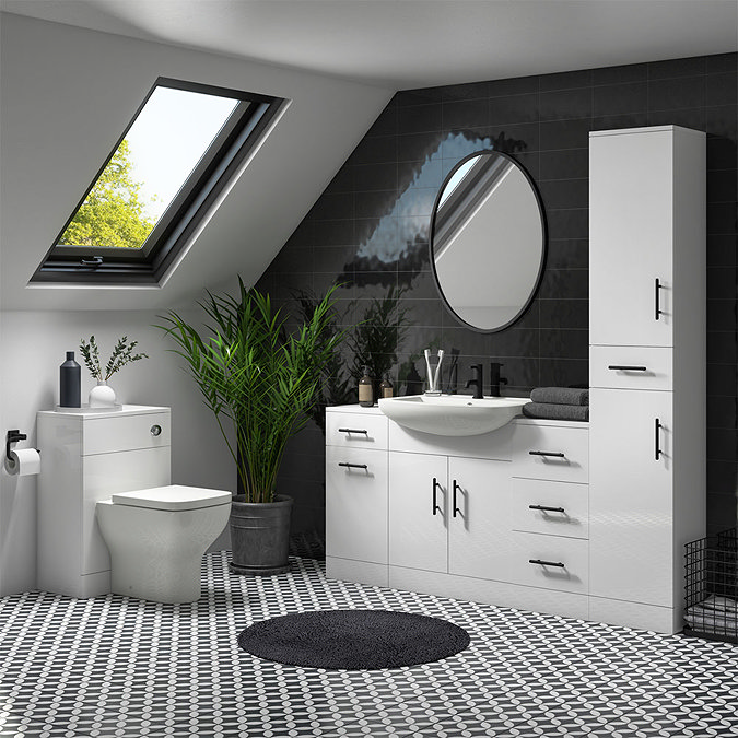 Venice 500x300mm White Gloss BTW Toilet Unit Inc. Cistern + Modern Pan  Standard Large Image