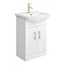 Venice 560 Gloss White Vanity with Brushed Brass Handles (Unit Depth 300mm) Large Image