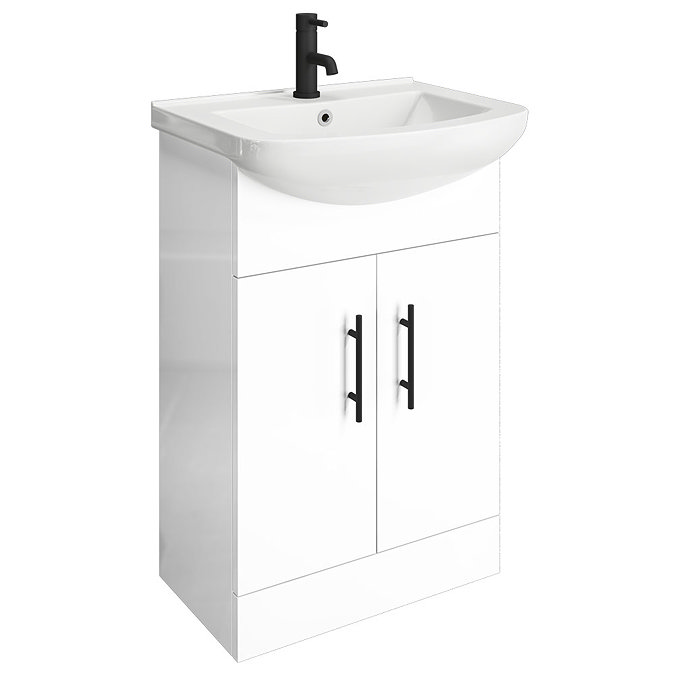 Venice 560mm Gloss White Vanity Unit + Toilet Package  Profile Large Image