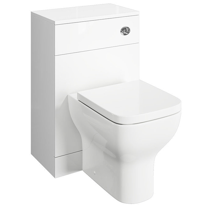 Venice 560mm Gloss White Vanity Unit with Brushed Brass Handles + Toilet Package  Feature Large Image